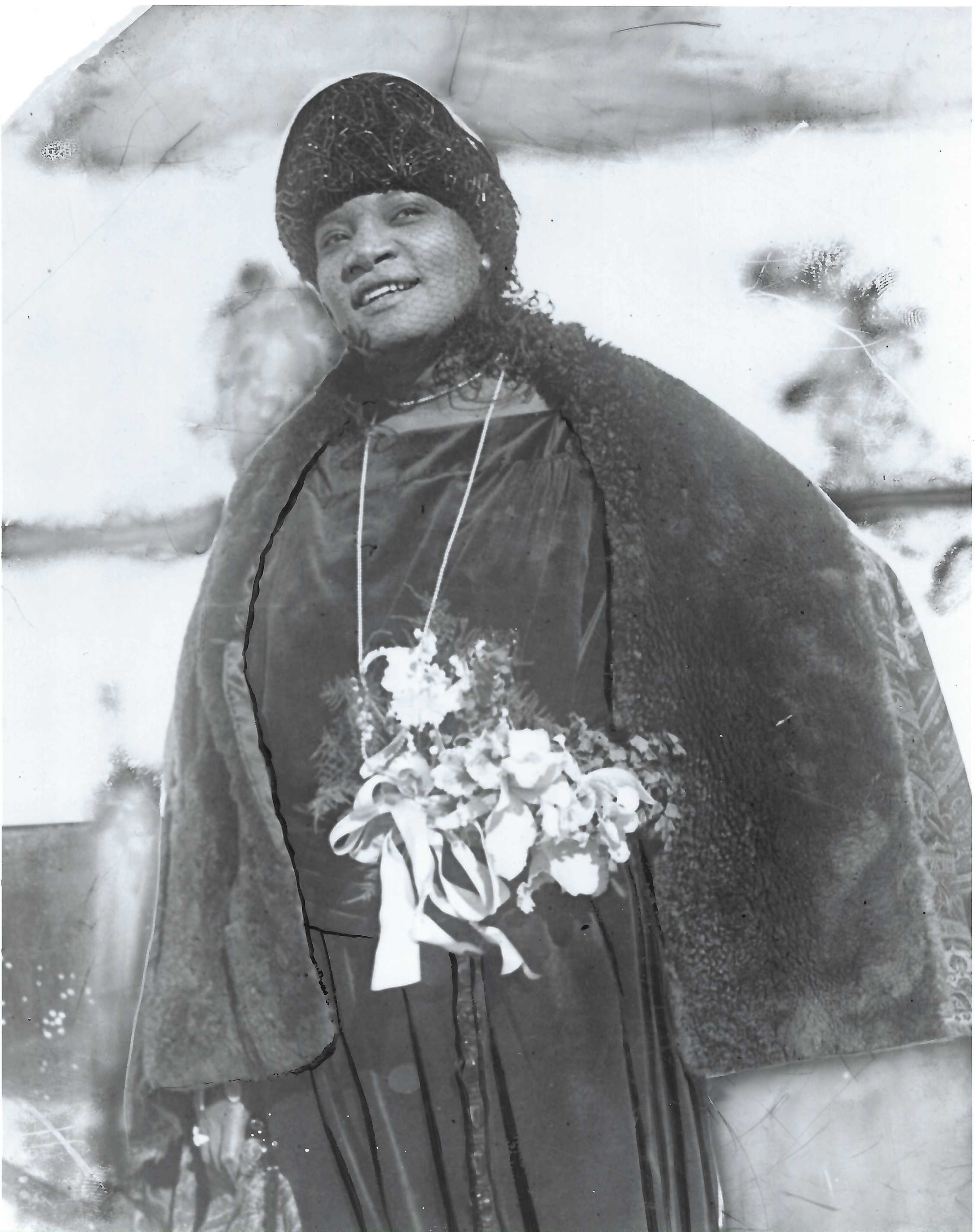 A'Lelia Walker at Manhattan's Pier 57 before embarking on the SS Paris in November 1921. Walker, known for her lavish parties, was dubbed "The Joy Goddess." (Courtesy of A'Lelia Bundles from the Madam Walker Family archives)