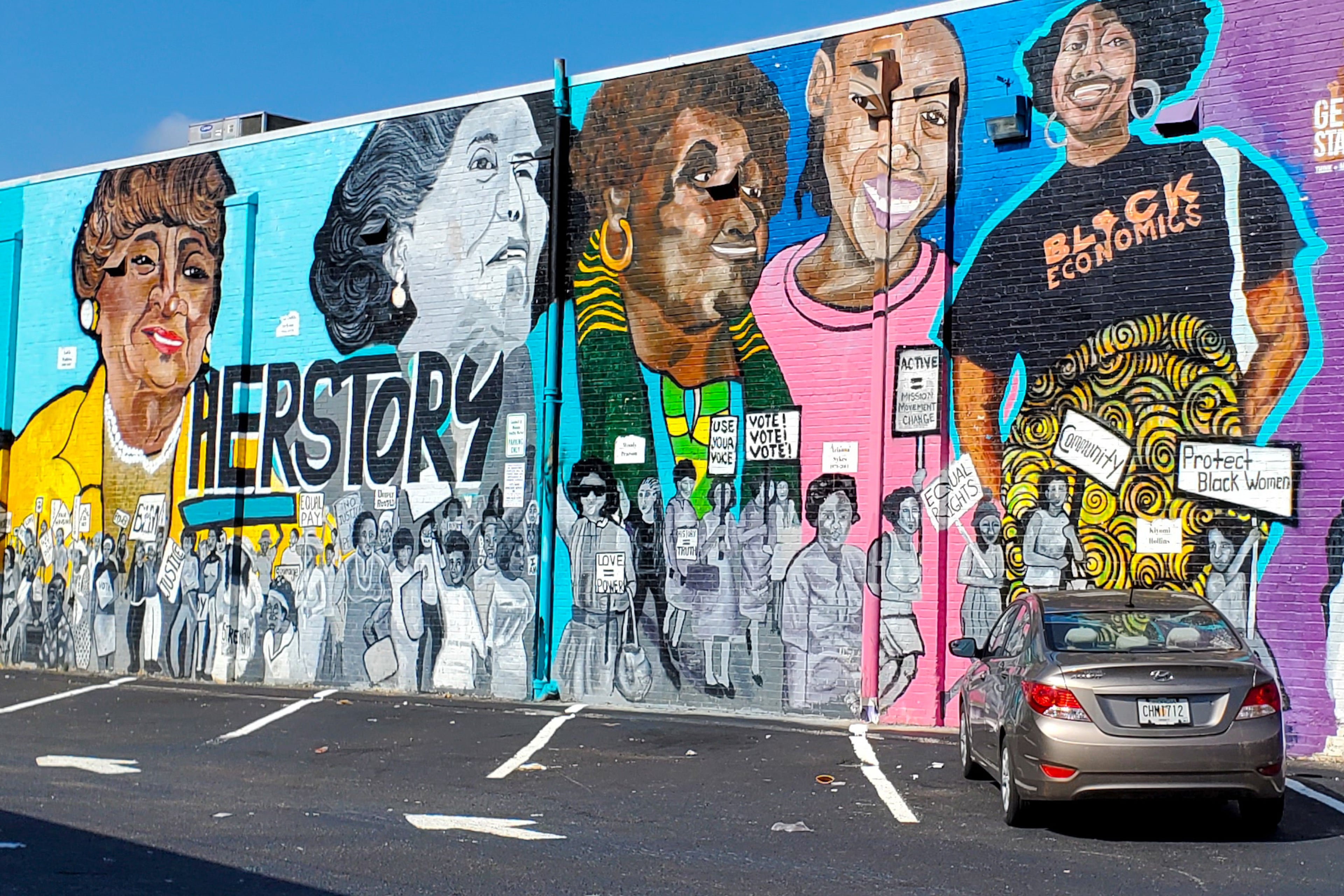 A closer look at Ashley Dopson's "HERstory" mural.