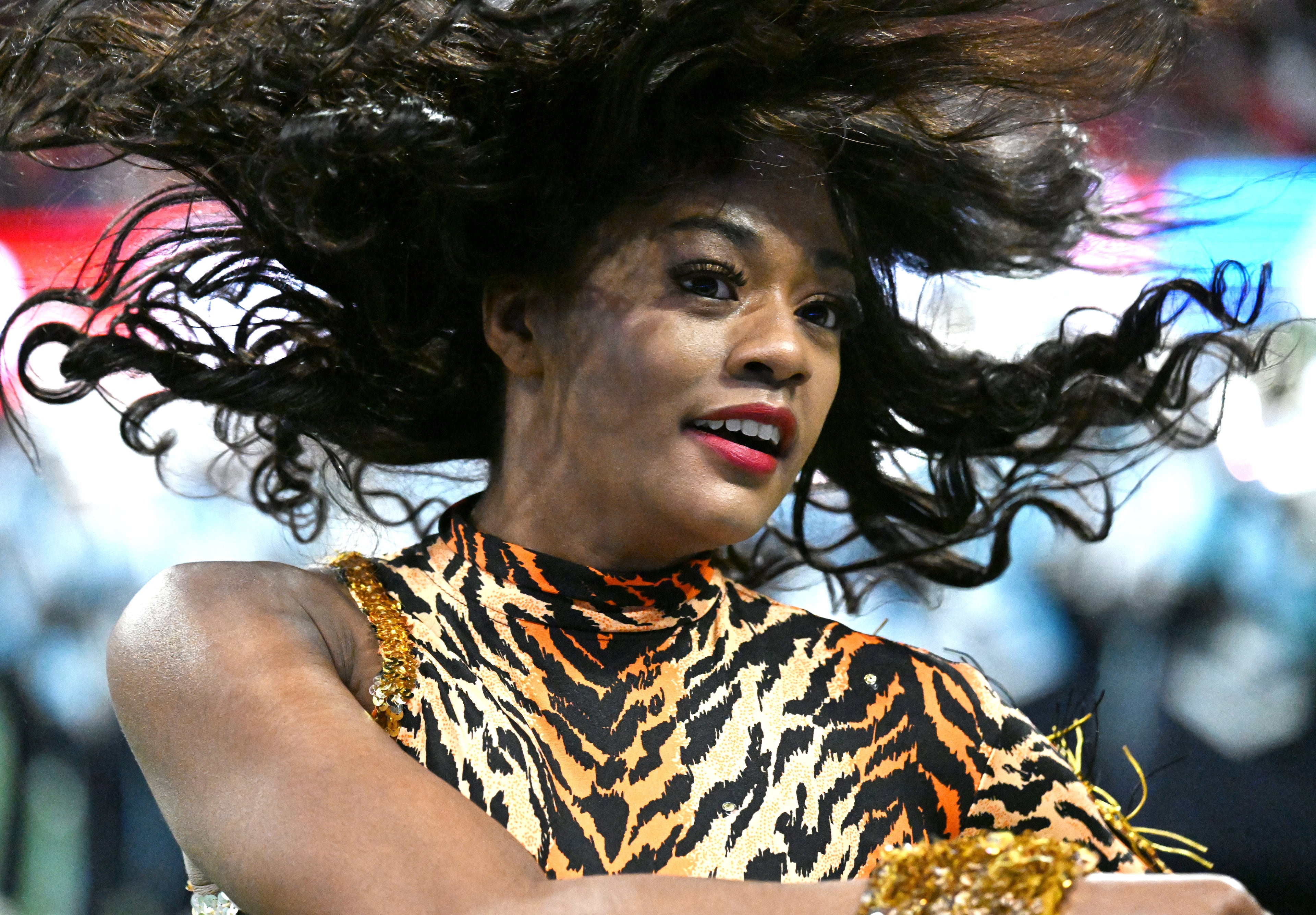 Jackson State’s Sonic Boom of the South performs during halftime of the 2024 Celebration Bowl at Mercedes-Benz Stadium in Atlanta. The Band of the Year National Championship will be 7 p.m. Friday. (Hyosub Shin/AJC 2024)