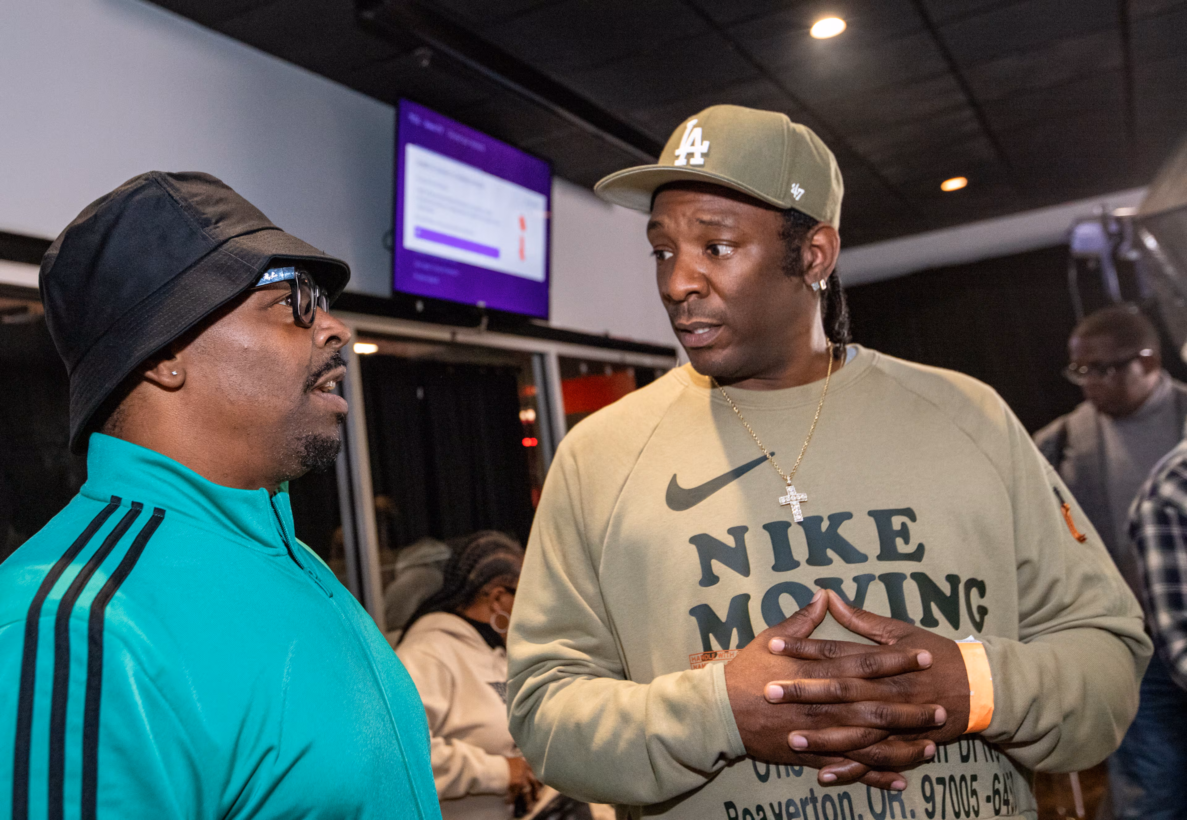 Rapper Slimm Calhoun (right) released his debut album on Outkast’s record label. (Jenni Girtman for the AJC)