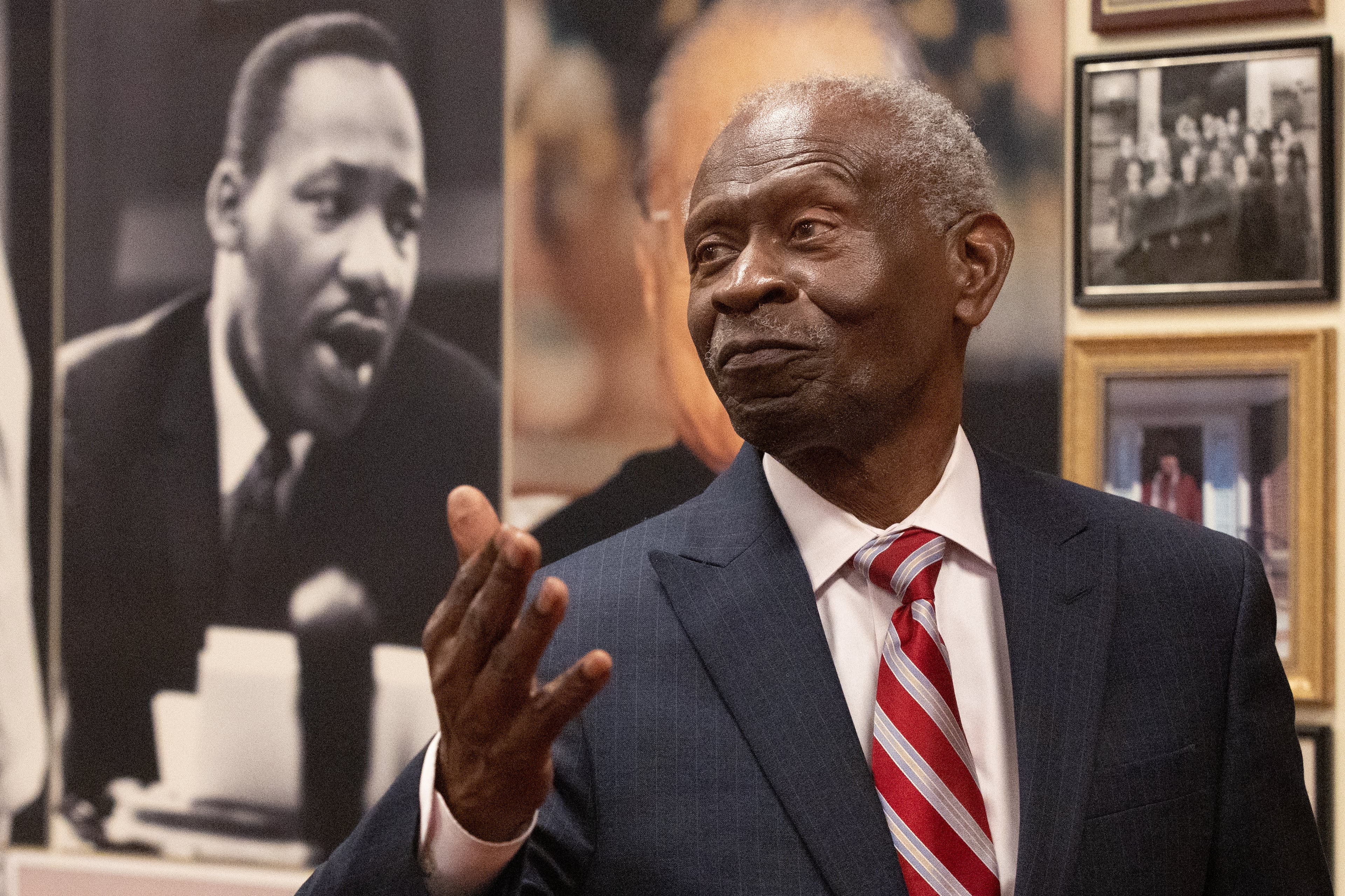 After hearing the Rev. Martin Luther King Jr. preach in 1962, Morehouse Dean Lawrence Carter said he “ran back to campus and called my mother: ‘I’m transferring to Morehouse.’” (Steve Schaefer/AJC 2022)