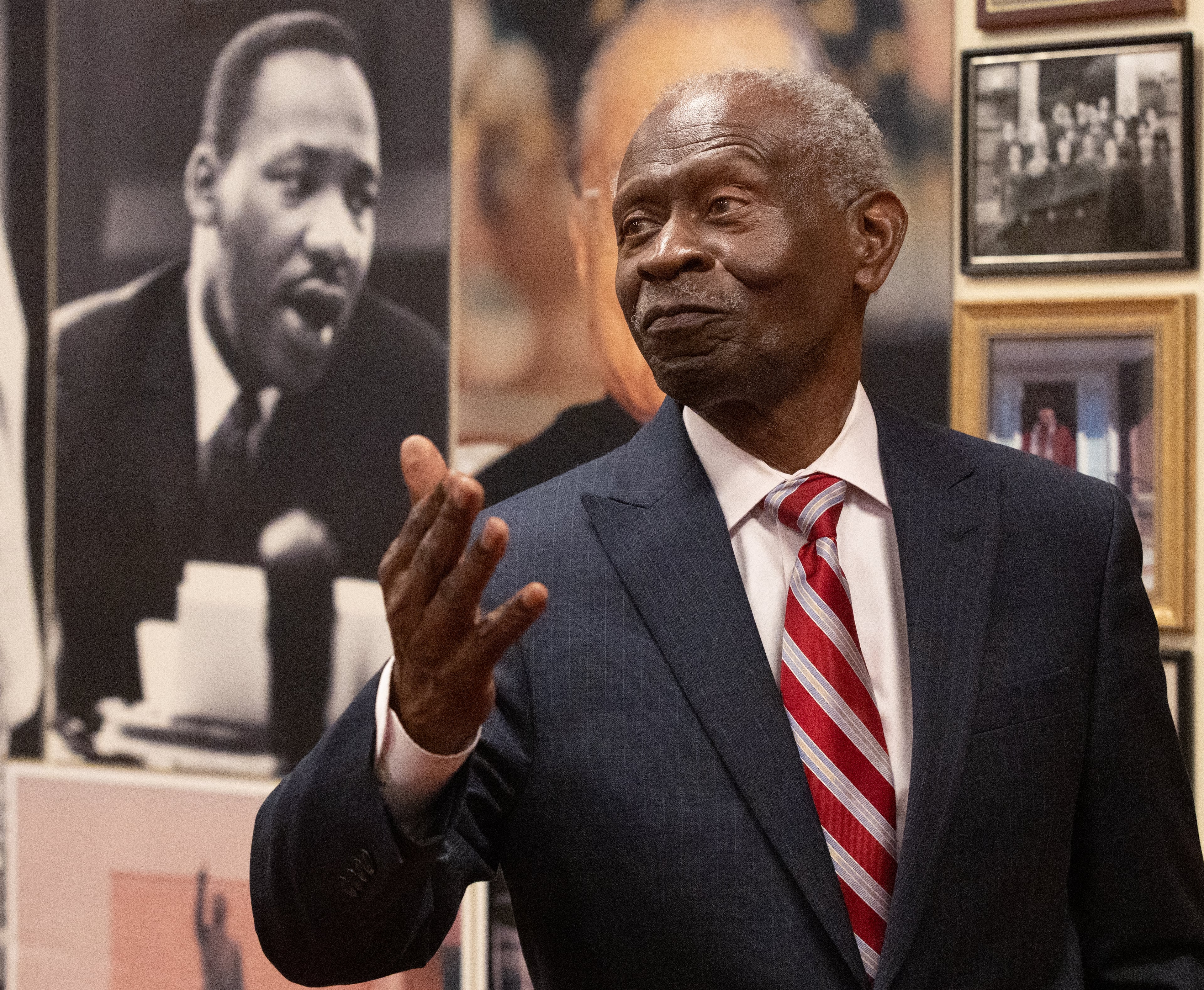 After hearing the Rev. Martin Luther King Jr. preach in 1962, Morehouse Dean Lawrence Carter said he “ran back to campus and called my mother: ‘I’m transferring to Morehouse.’” (Steve Schaefer/AJC 2022)