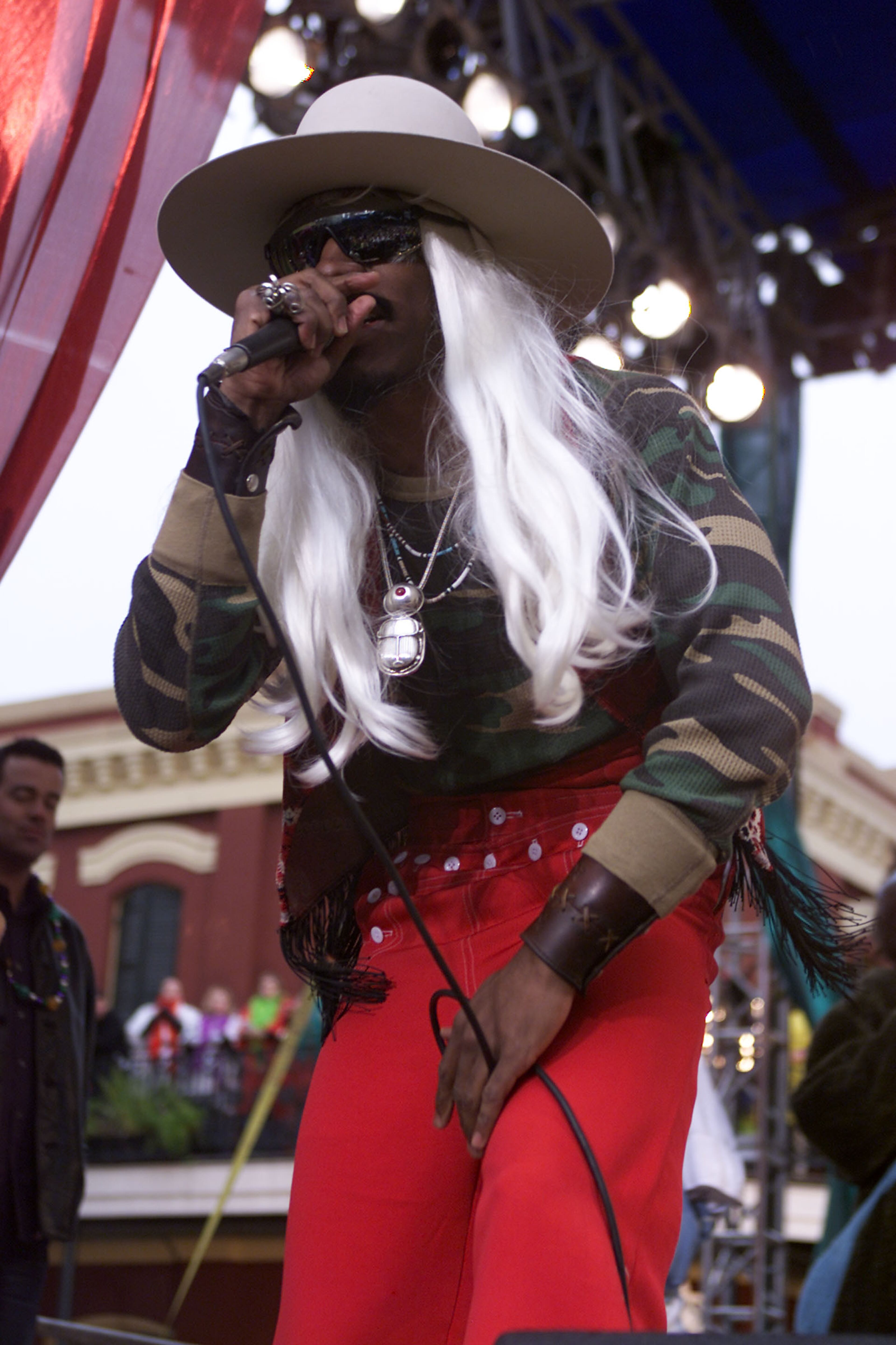 André 3000 of Outkast performs at the MTV Mardi Gras 2002 celebration in New Orleans in 2002. (Frank Micelotta/ImageDirect 2002)