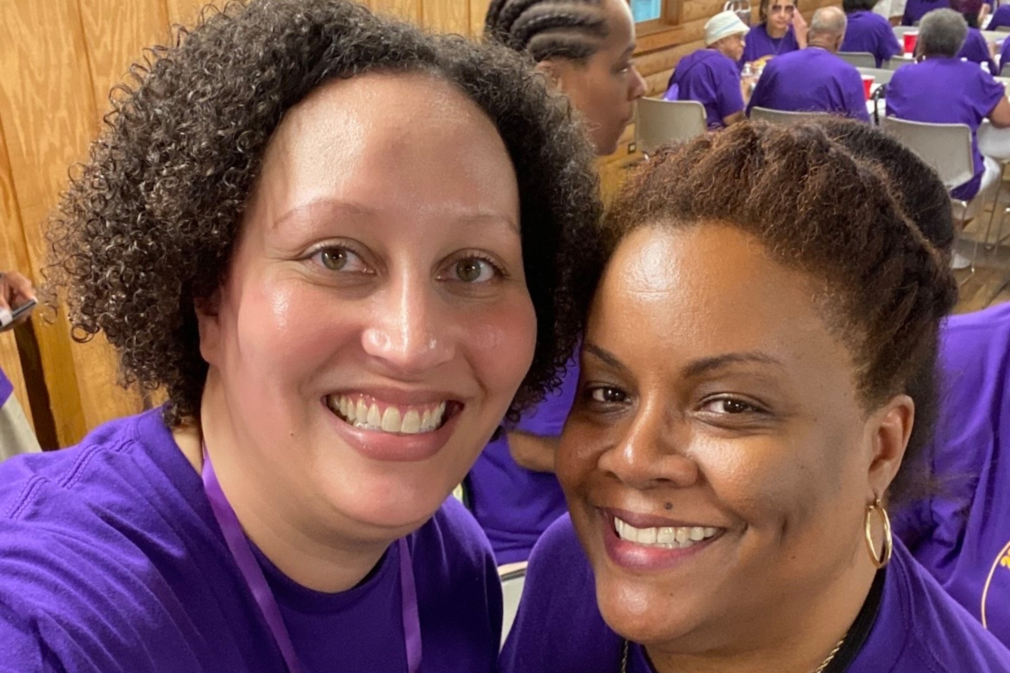 Sheeka Sanahori and her new-found cousin Angela Weathers met for the first time at the 2024 Weathers family reunion. Both had been doing family research when they found each other. (Courtesy of Sheeka Sanahori)