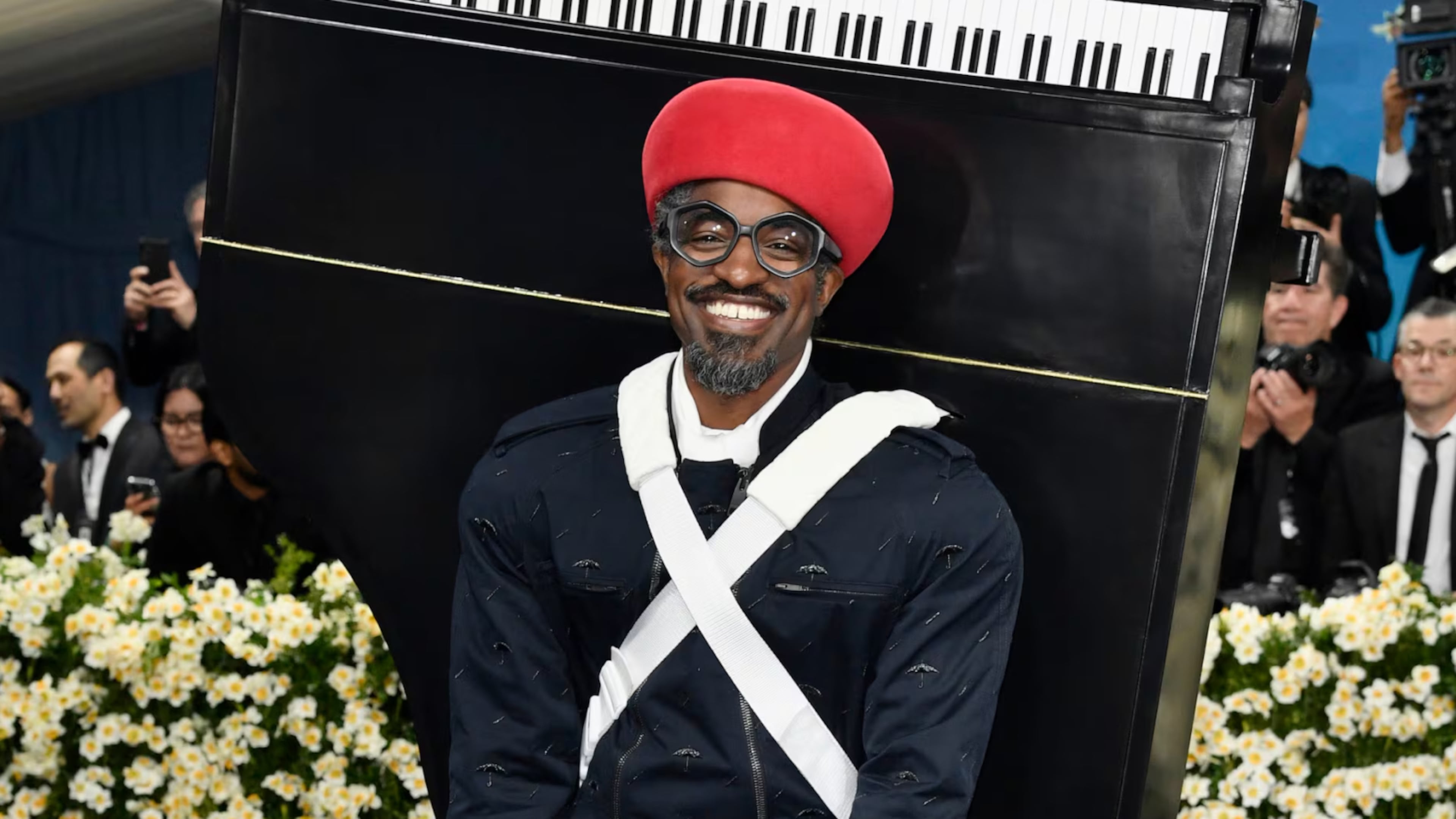 André 3000 attends the Metropolitan Museum of Art's Costume Institute benefit gala celebrating the opening of the "Superfine: Tailoring Black Style" exhibition on Monday, May 5, 2025, in New York. (Evan Agostini/Invision/AP)