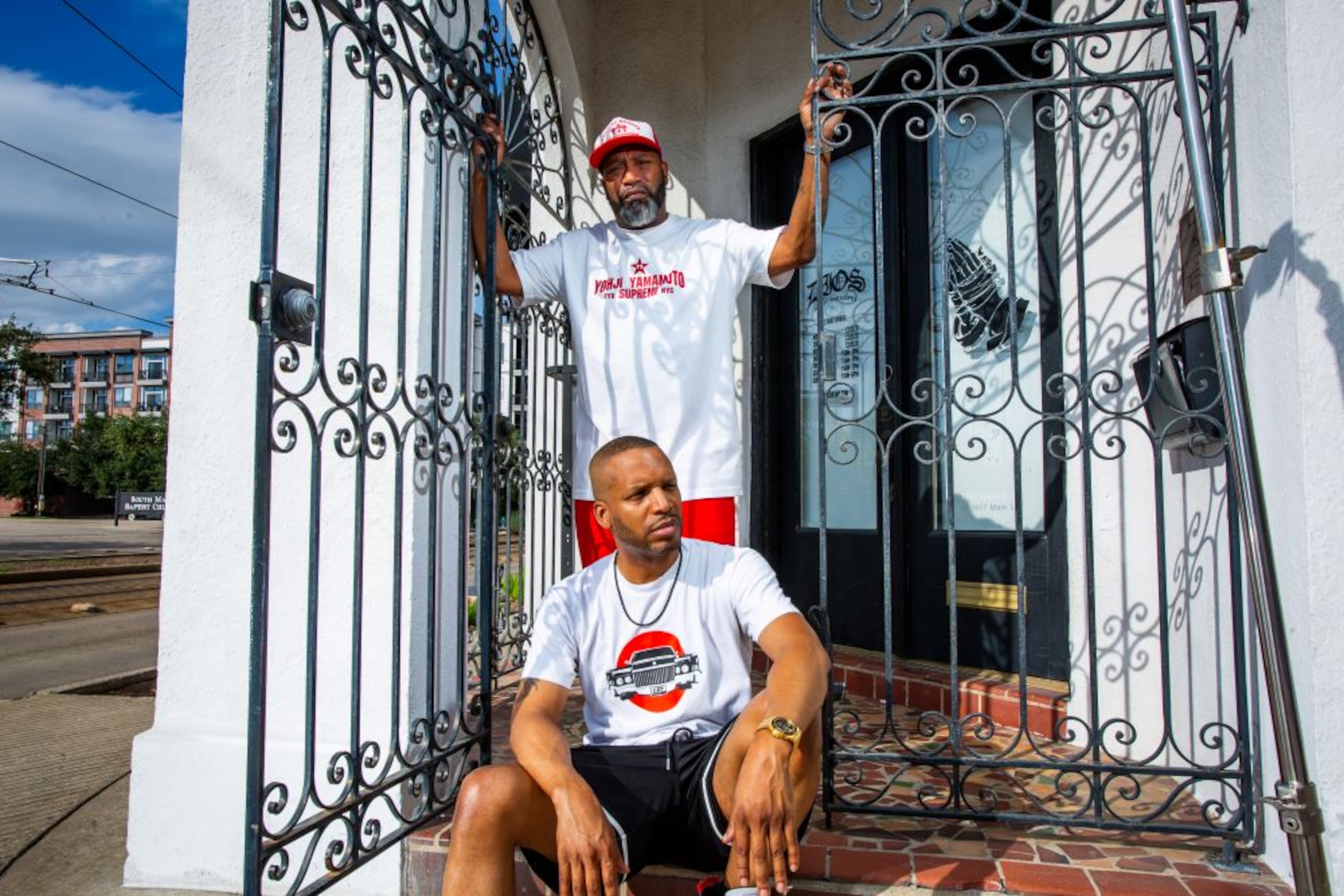 Rapper Bun B (standing) is a founding member of pioneering Southern hip-hop group Underground Kingz (UGK). Producer Cory Mo (sitting) became UGK's in-house producer in 1999. (Courtesy of Marco Torres)