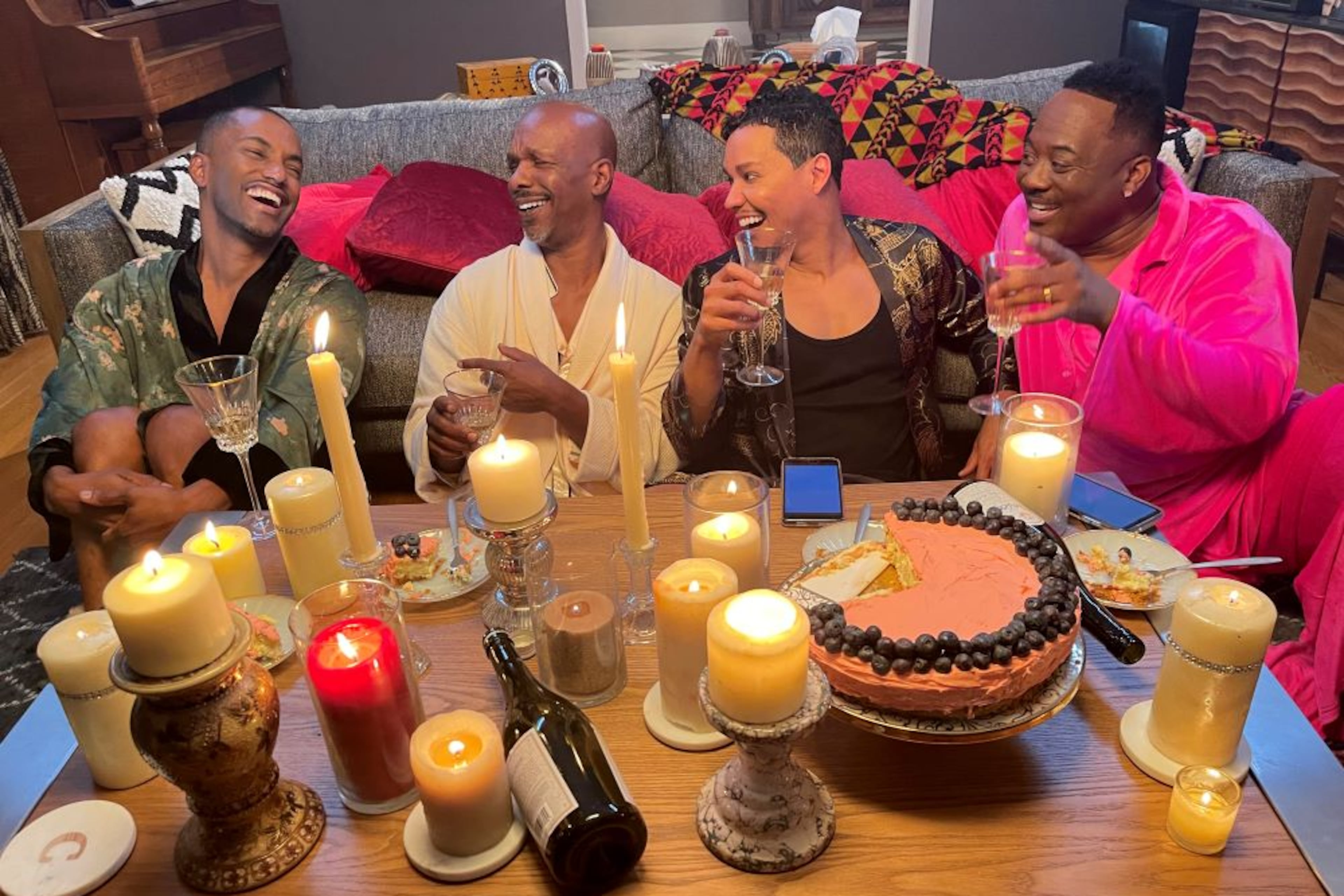 "Noah's Arc: The Movie" features actors Darryl Stephens (Noah), Doug Spearman (Chance), Christian Vincent (Ricky) and Rodney Chester (Alex) reprising their original roles. (Matt Miller/Paramount+)