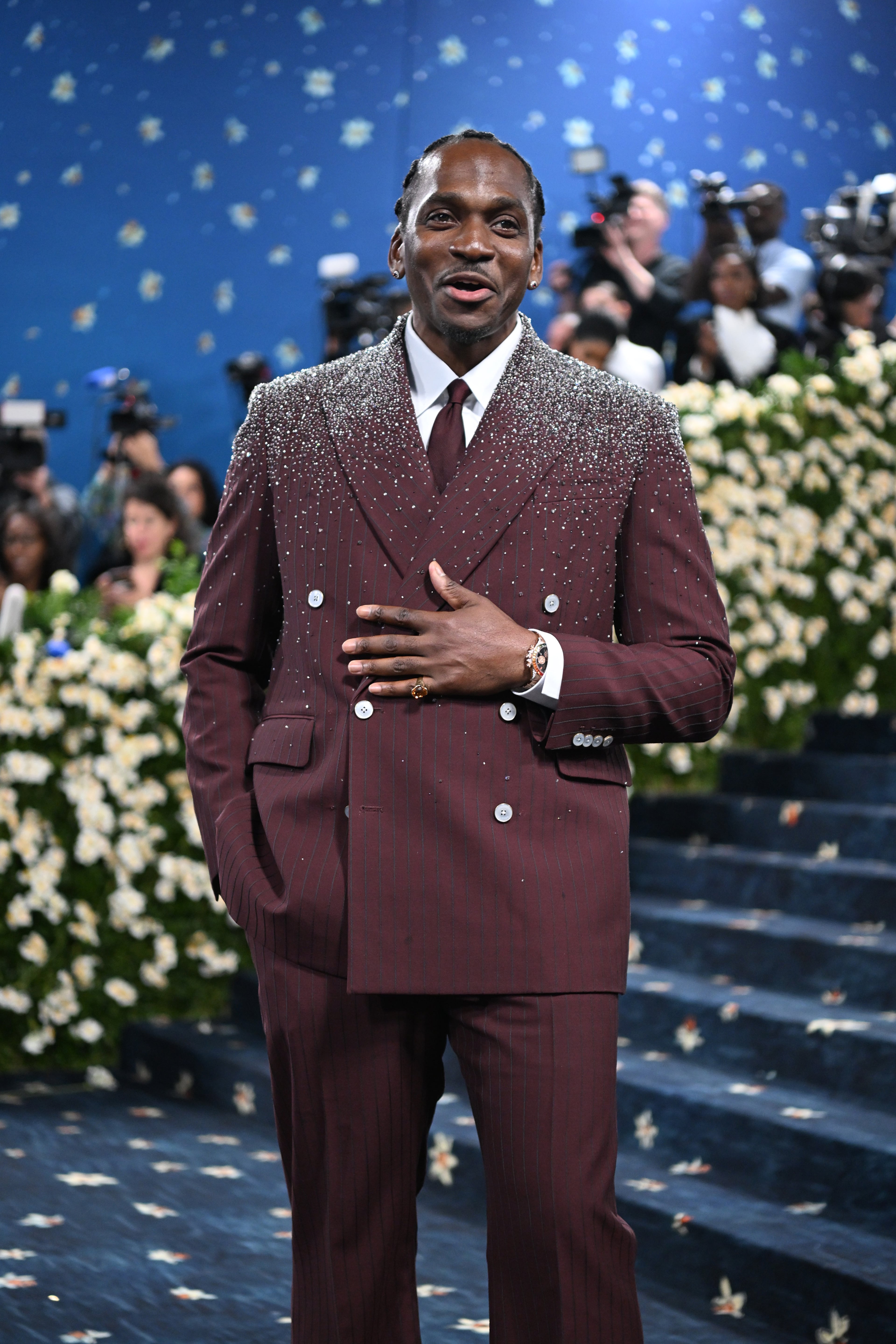 Pusha T at the Metropolitan Museum of Art's Costume Institute benefit gala in New York, May 5, 2025. (Nina Westervelt/The New York Times)