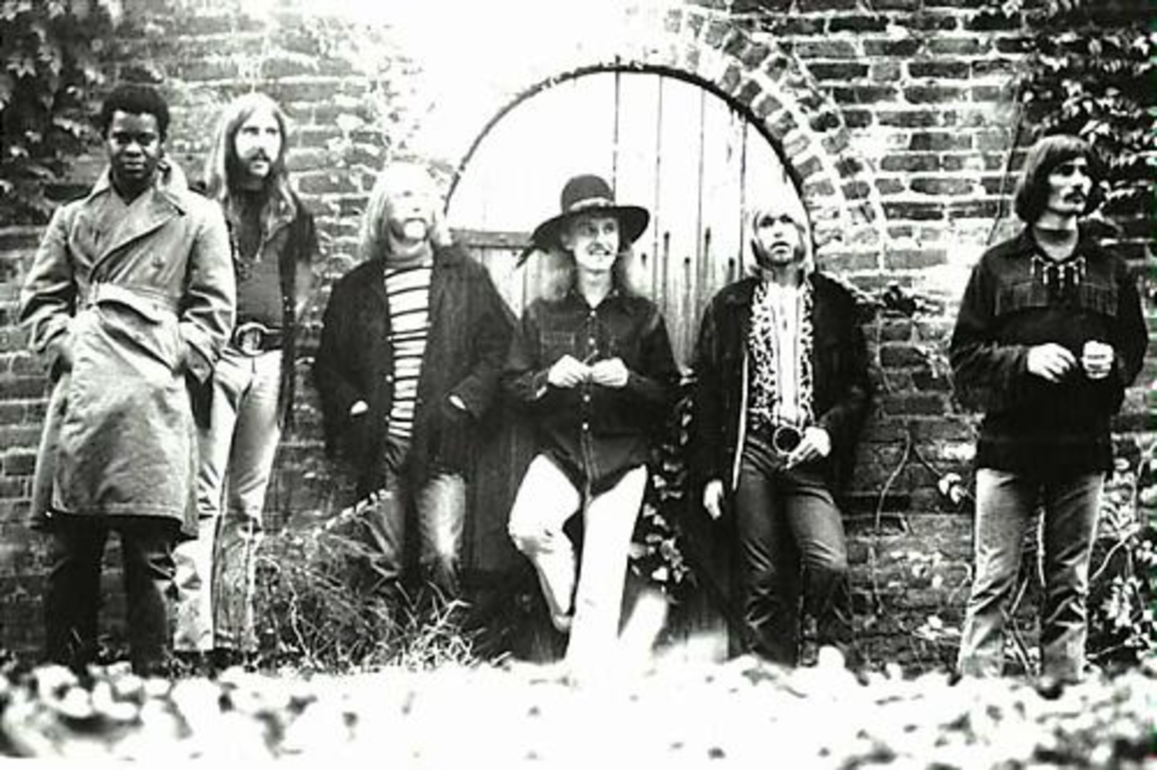 Original members of the Allman Brothers Band include Jaimoe Johanson (from left), Berry Oakley, Duane Allman, Butch Trucks, Gregg Allman and Dickey Betts. Formed by Duane and Gregg in the late 1960s, the Macon-based band became one of the most influential and popular American rock bands despite personal turmoil and tragedy. (Courtesy of Frank Driggs)