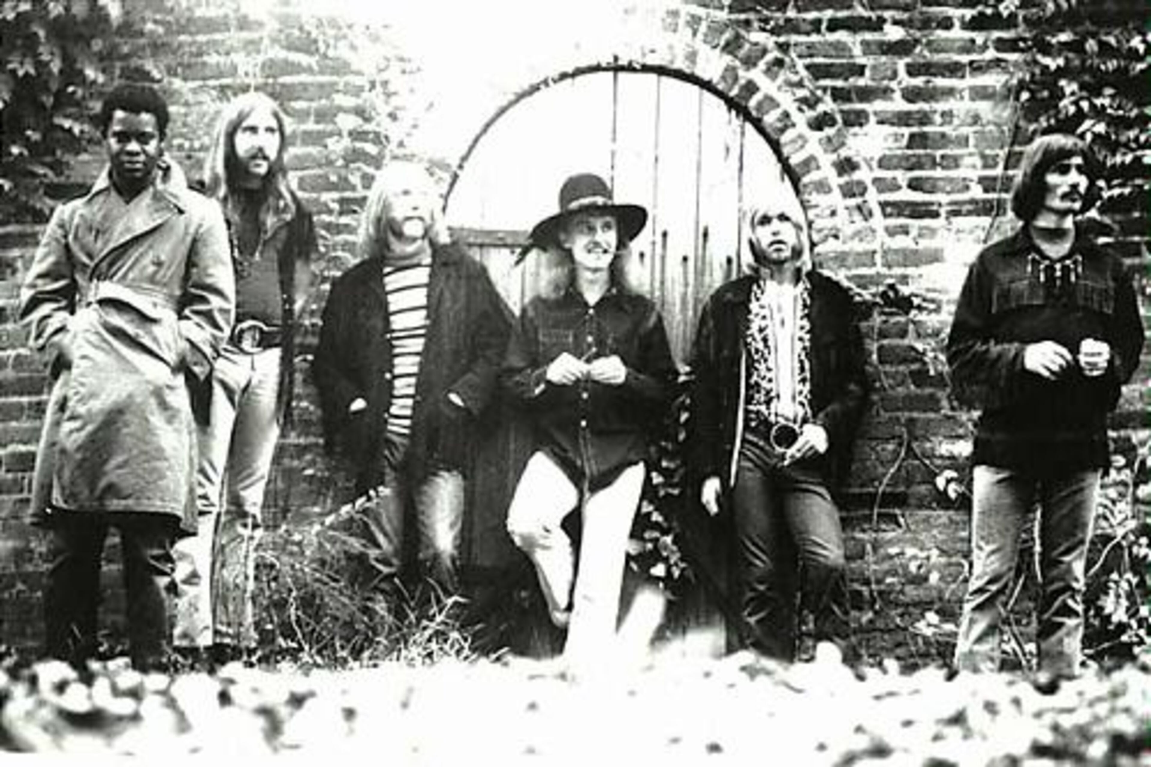 Original members of the Allman Brothers Band include Jaimoe Johanson (from left), Berry Oakley, Duane Allman, Butch Trucks, Gregg Allman and Dickey Betts. Formed by Duane and Gregg in the late 1960s, the Macon-based band became one of the most influential and popular American rock bands despite personal turmoil and tragedy. (Courtesy of Frank Driggs)