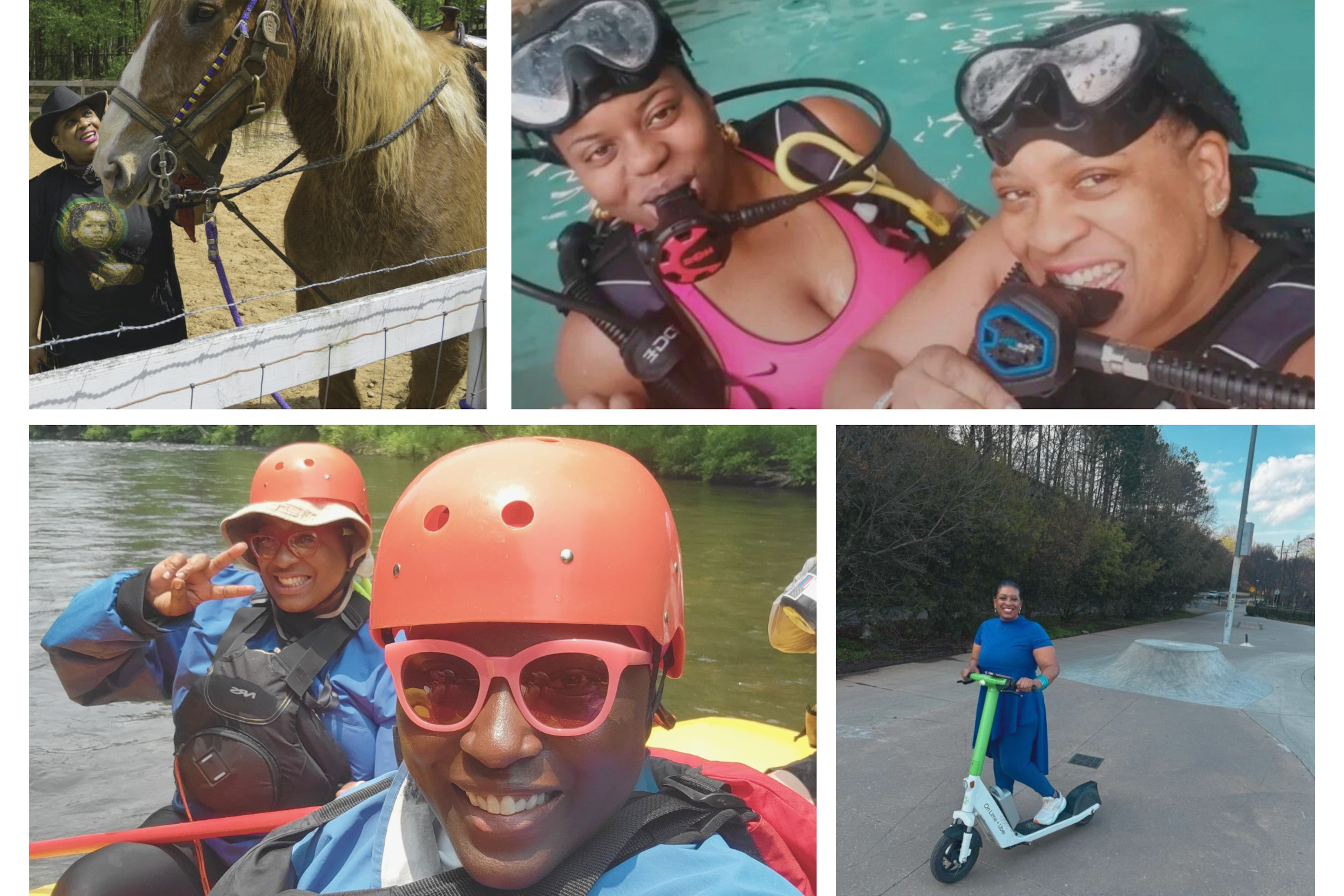 Lisa Yolanda George said she schedules her joy like she schedules her meetings. Her schedule is packed with kayaking, racewalking, fencing, hiking, scuba diving, horseback riding, open water swimming, soap making, rock climbing and even double dutch. (Courtesy of Lisa Yolanda George)