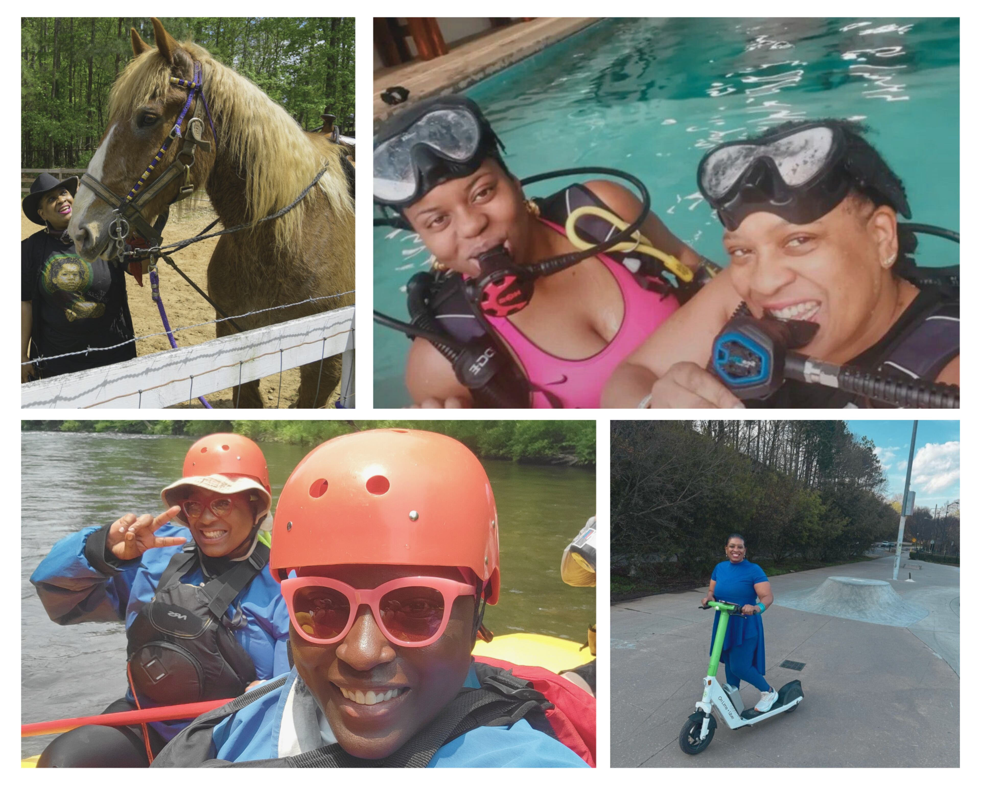 Lisa Yolanda George said she schedules her joy like she schedules her meetings. Her schedule is packed with kayaking, racewalking, fencing, hiking, scuba diving, horseback riding, open water swimming, soap making, rock climbing and even double dutch. (Courtesy of Lisa Yolanda George)