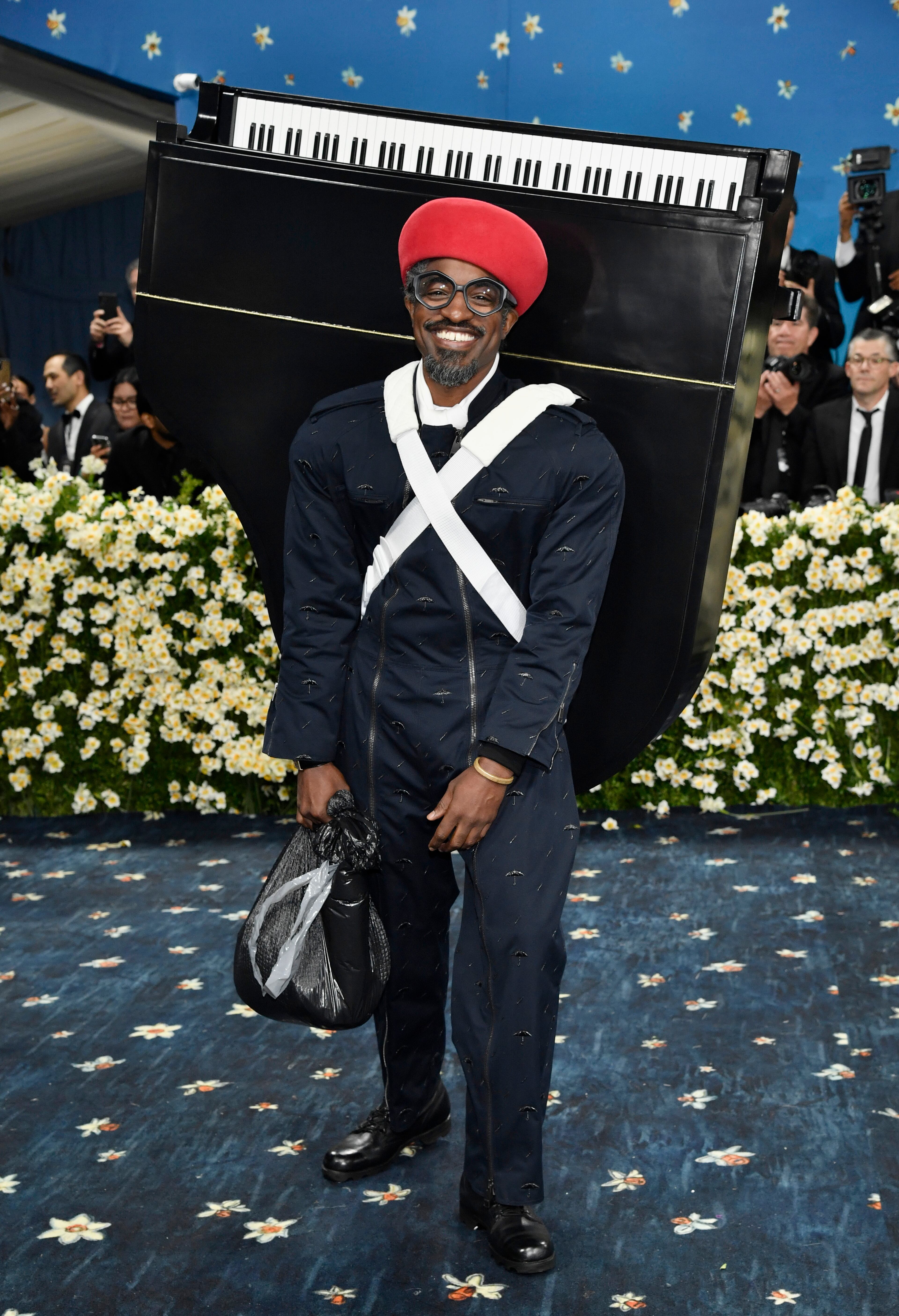 Andre 3000 attends The Metropolitan Museum of Art's Costume Institute benefit gala celebrating the opening of the "Superfine: Tailoring Black Style" exhibition on Monday, May 5, 2025, in New York. (Evan Agostini/AP)