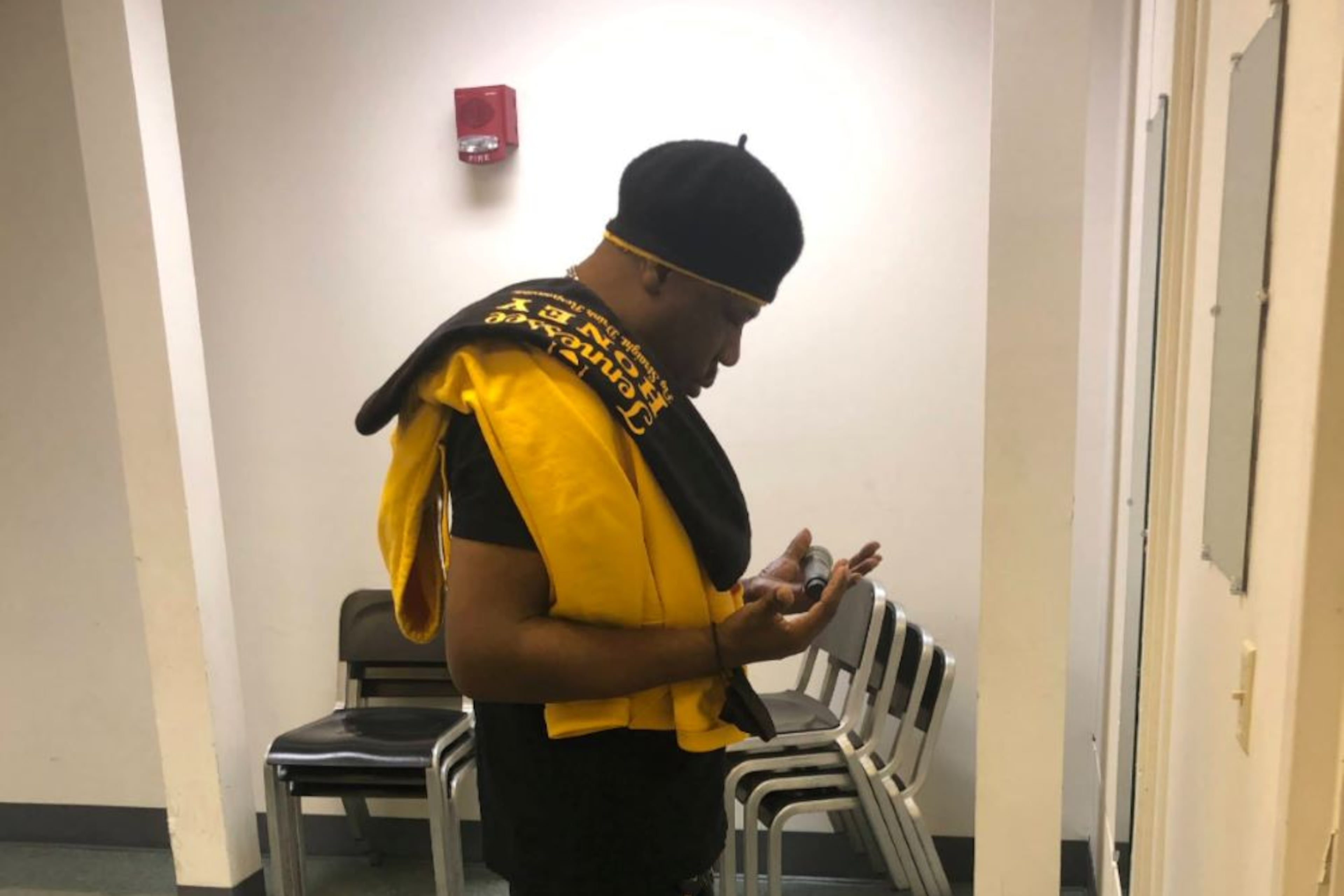 D.R.E.S. Tha Beatnik meditates before hosting an event. D.R.E.S.’ advocacy for the local arts scene and independent music communities made him a favorite with locals, transplants and hip-hop legends. (Courtesy of DeVon Hunt)
