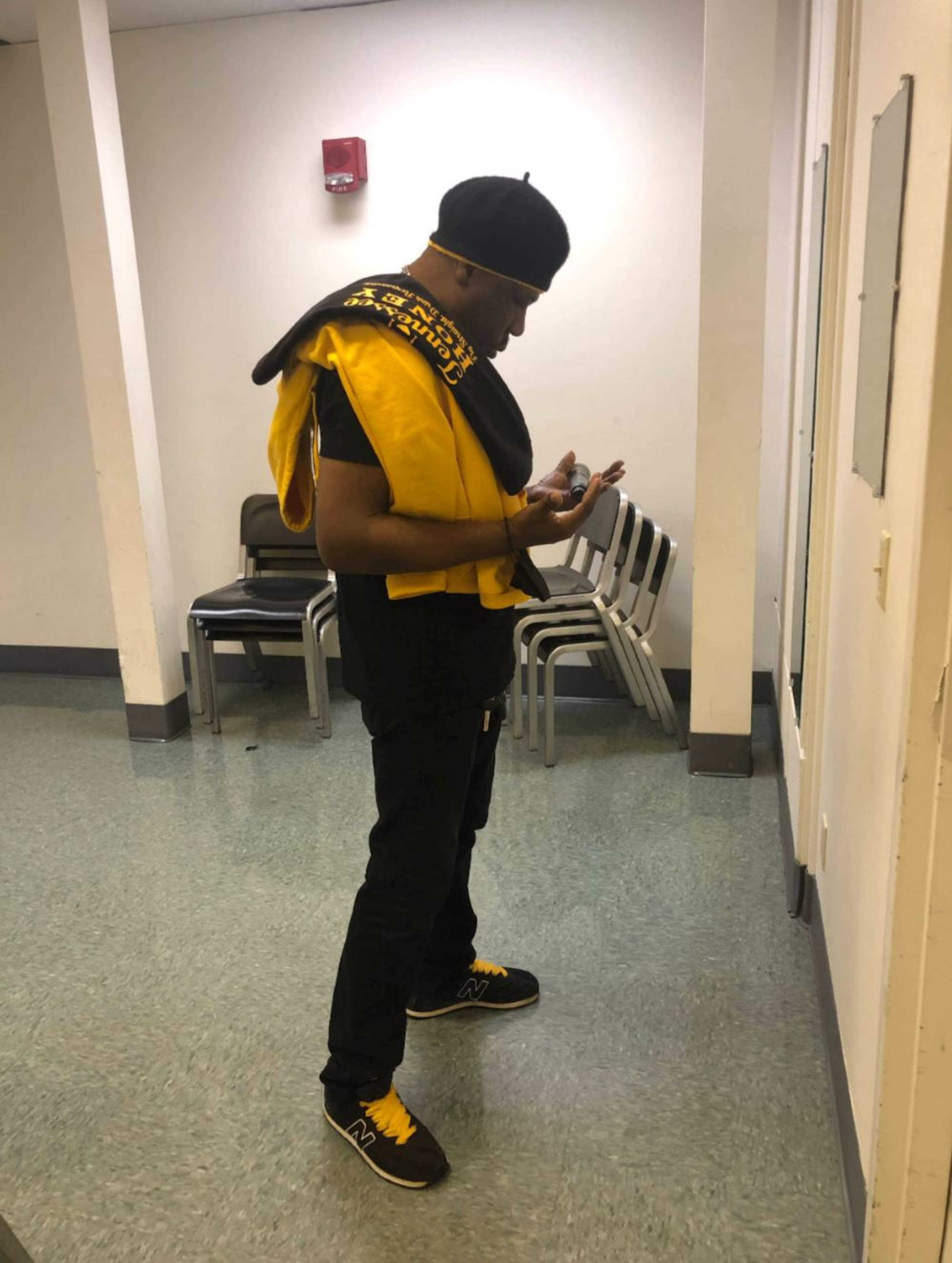 D.R.E.S. Tha Beatnik meditates before hosting an event. D.R.E.S.’ advocacy for the local arts scene and independent music communities made him a favorite with locals, transplants and hip-hop legends. (Courtesy of DeVon Hunt)