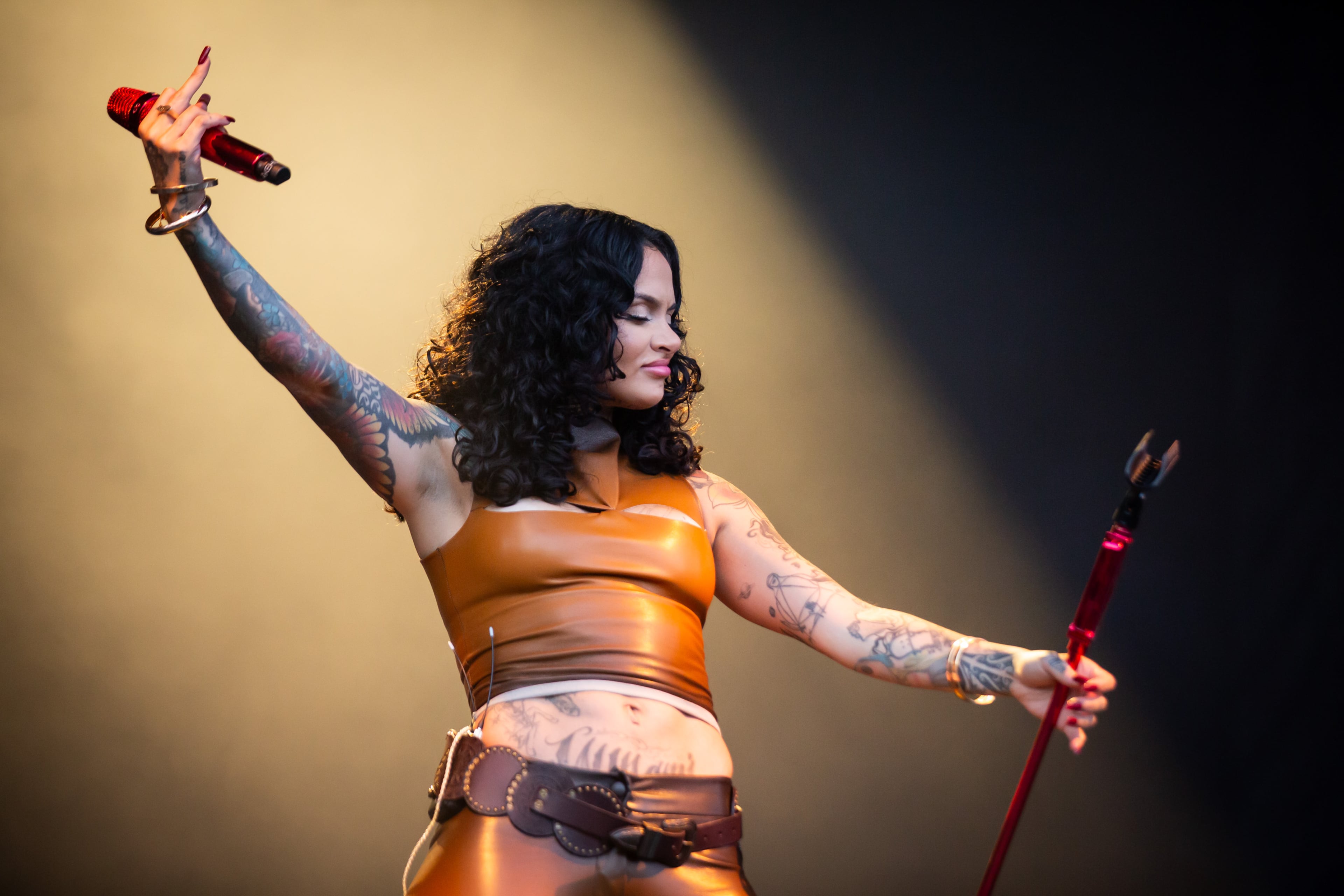 Kehlani dazzles the crowd with hit after hit as the first set of the evening at One Musicfest on Saturday, Oct. 25, 2025, at Piedmont Park in Atlanta. (Ryan Fleisher for the AJC)