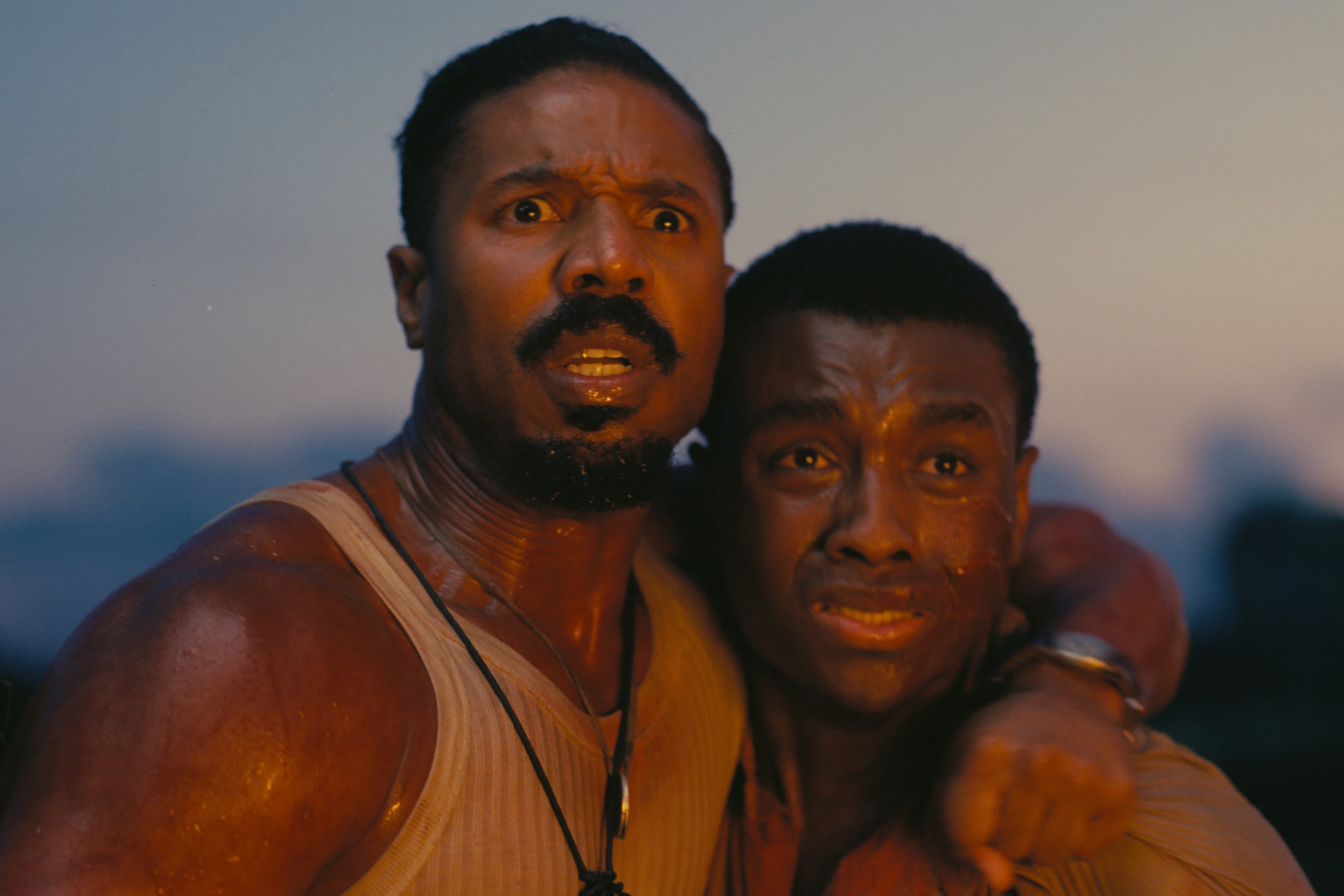 Michael B. Jordan, left, and Miles Caton in "Sinners," which is set for an Imax 70mm rerelease. (Warner Bros. Pictures/TNS)
