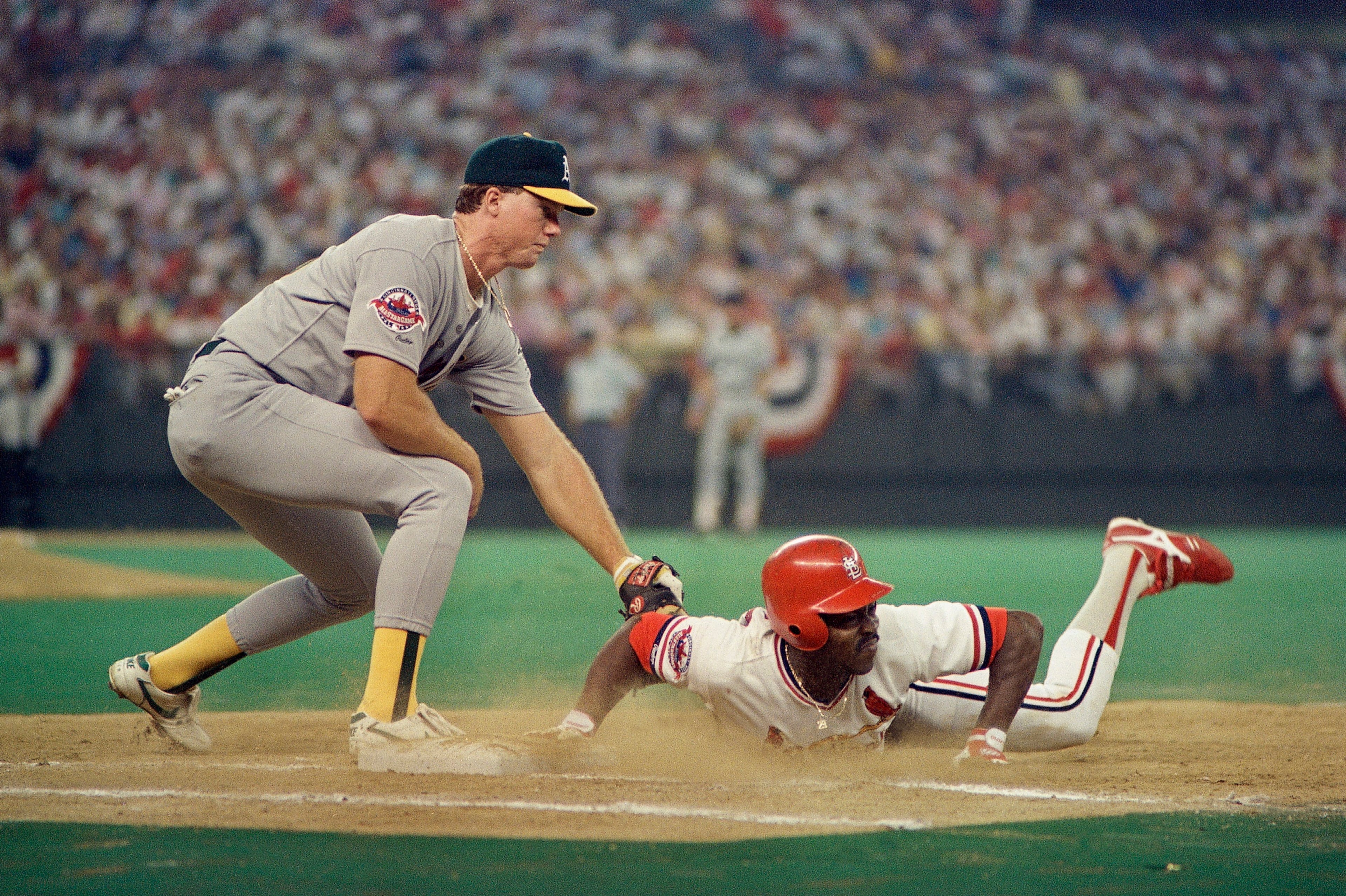 One of the game's great speedsters, the St. Louis Cardinals' Vince Coleman (right) ranks sixth all time in stolen bases and stole more than 100 bags in a season three times. (Mark Duncan/AP 1988)
