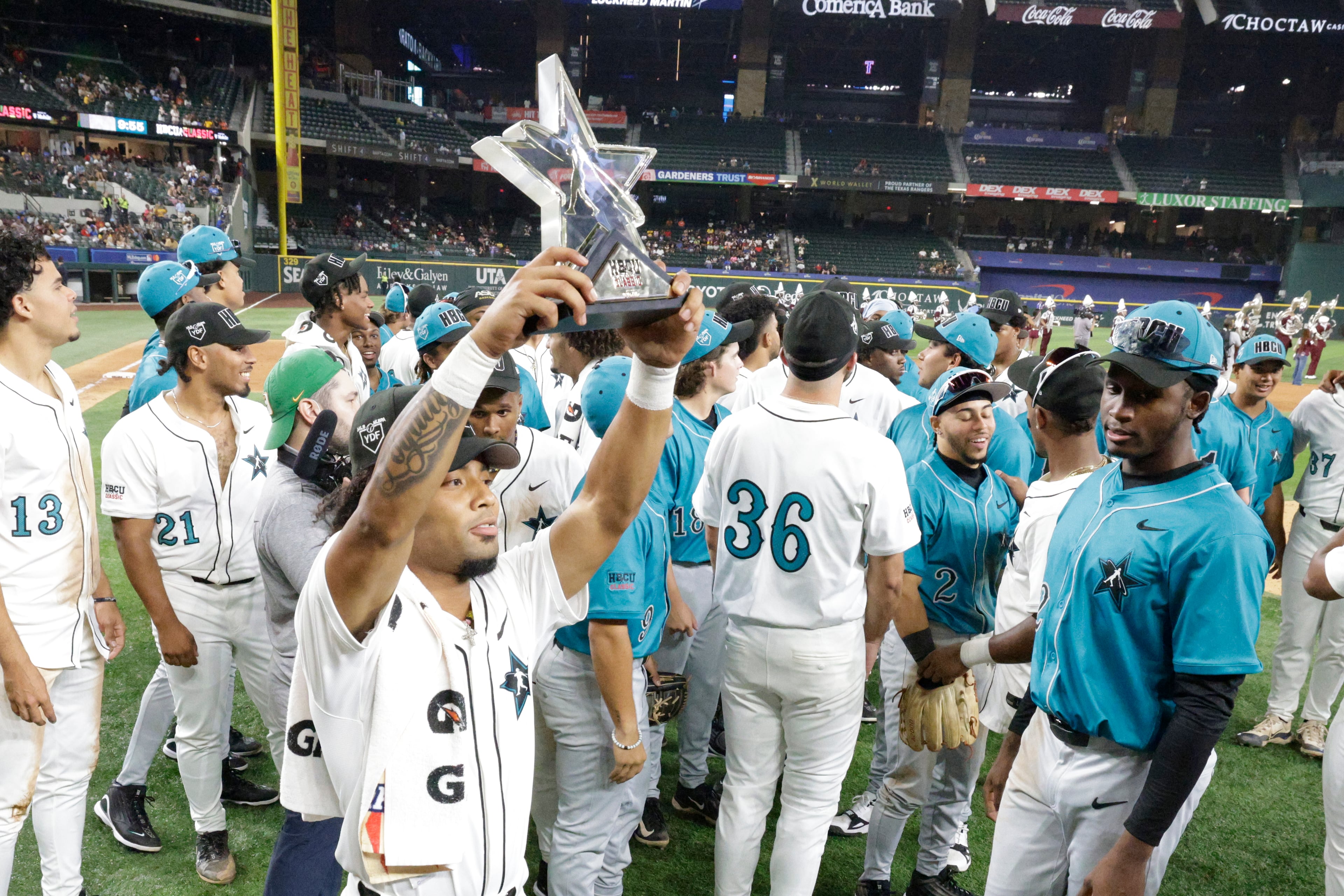 The first HBCU Swingman Classic was played last year in Arlington, Texas, with the American League beating the National League 5-4. (Courtesy of Major League Baseball)