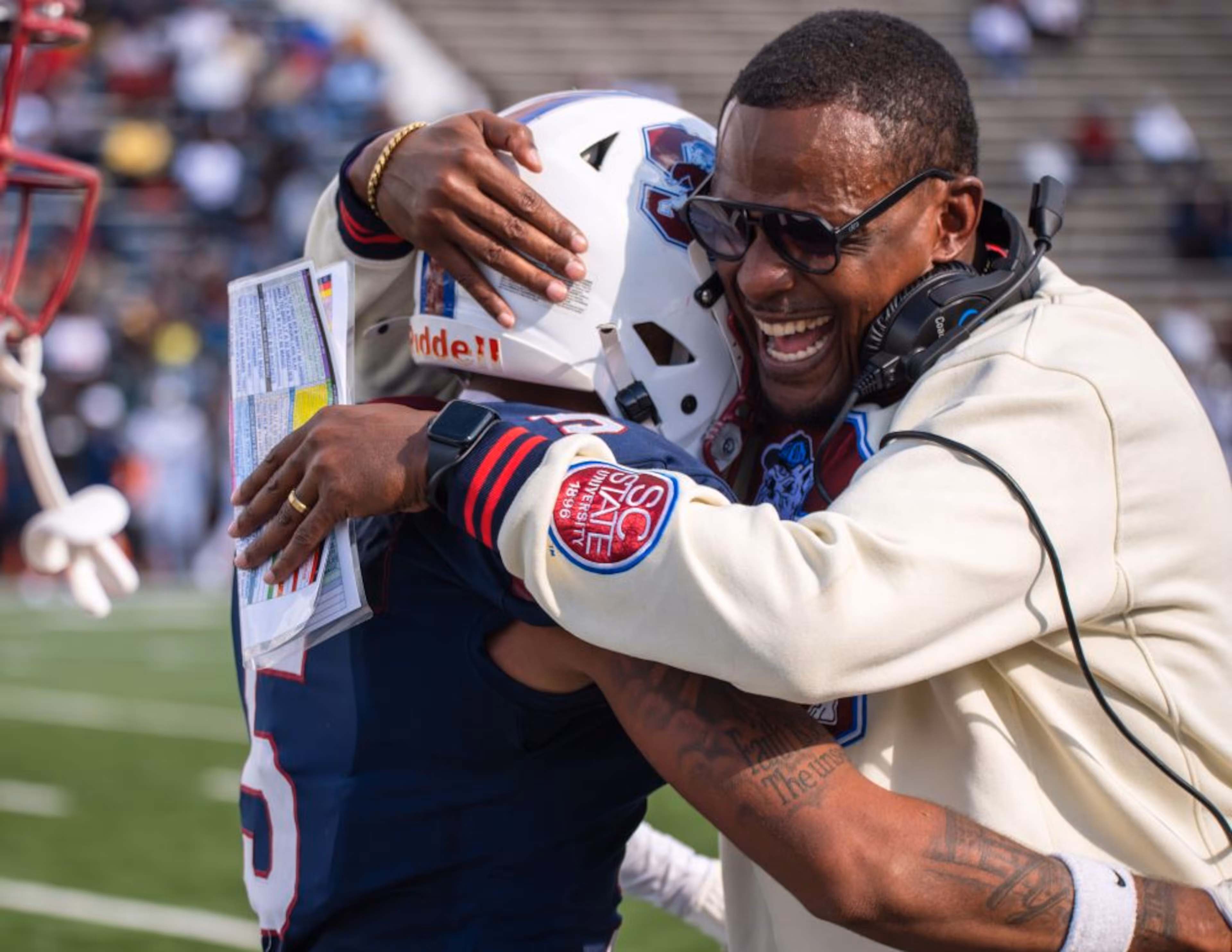 South Carolina State University coach Chennis Berry has led the team to two undefeated seasons and back-to-back Mid-Eastern Athletic Conference championships since becoming head coach in 2023. (Courtesy South Carolina State University Athletics)